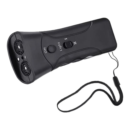 Ultrasonic Bark Arrester Lightweight with LED Flashlight Dog Repeller Plastic Dog Protection Device for Pet Training Accessories